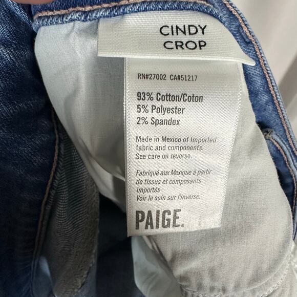 NWT Paige Vintage Cindy Crop High Rise Straight Jeans 34 Seawater Wash Raw Hem‎ - Picture 6 of 11